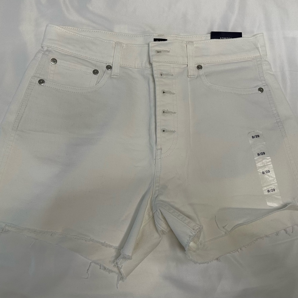 GAP White High Rise Denim Shorts